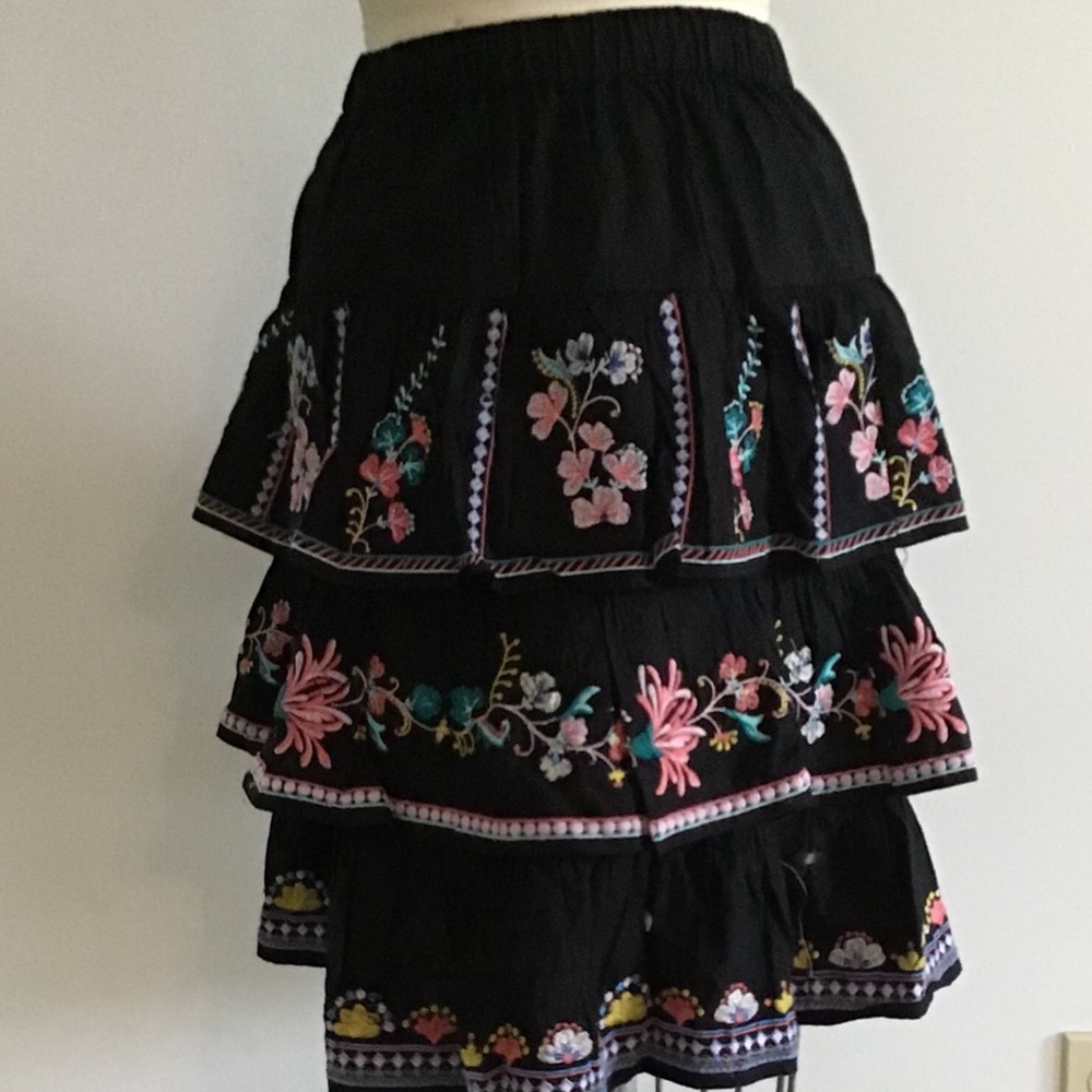 Black Tiered Skirt